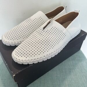 BACCO BUCCI Mens Shoes 10.5D Devers Italian Leather Bone Slip On Loafers Casual